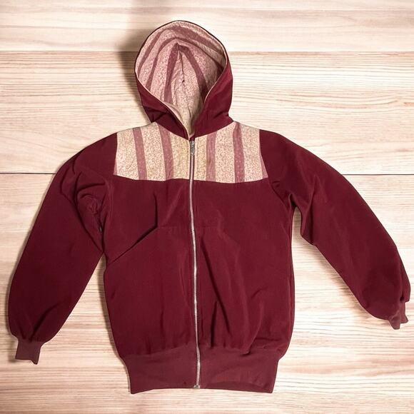 1970s Handmade Patchwork Quilted & Corduroy Zip Hoodie Jacket โ Women's Size S-M - Picture 1 of 9